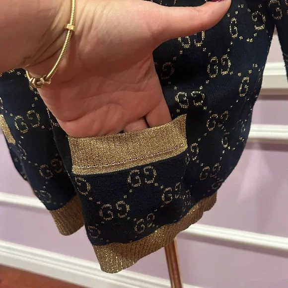 Gucci Cotton-blend lamé cardigan